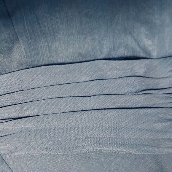 David's Bridal Dress Sz 2 Navy Blue Strapless Chiffon Brides Formal Cocktail - Picture 9 of 11